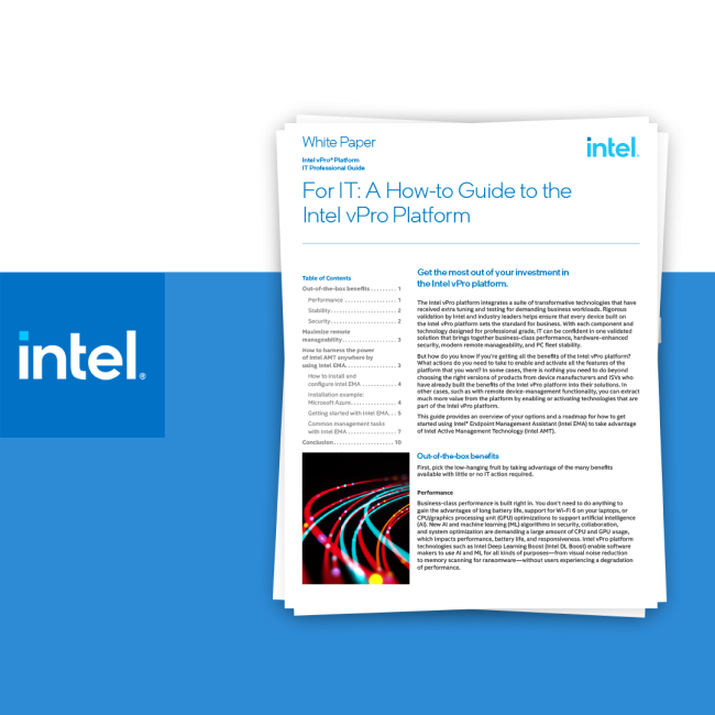 Maximize the benefits of Intel vPro